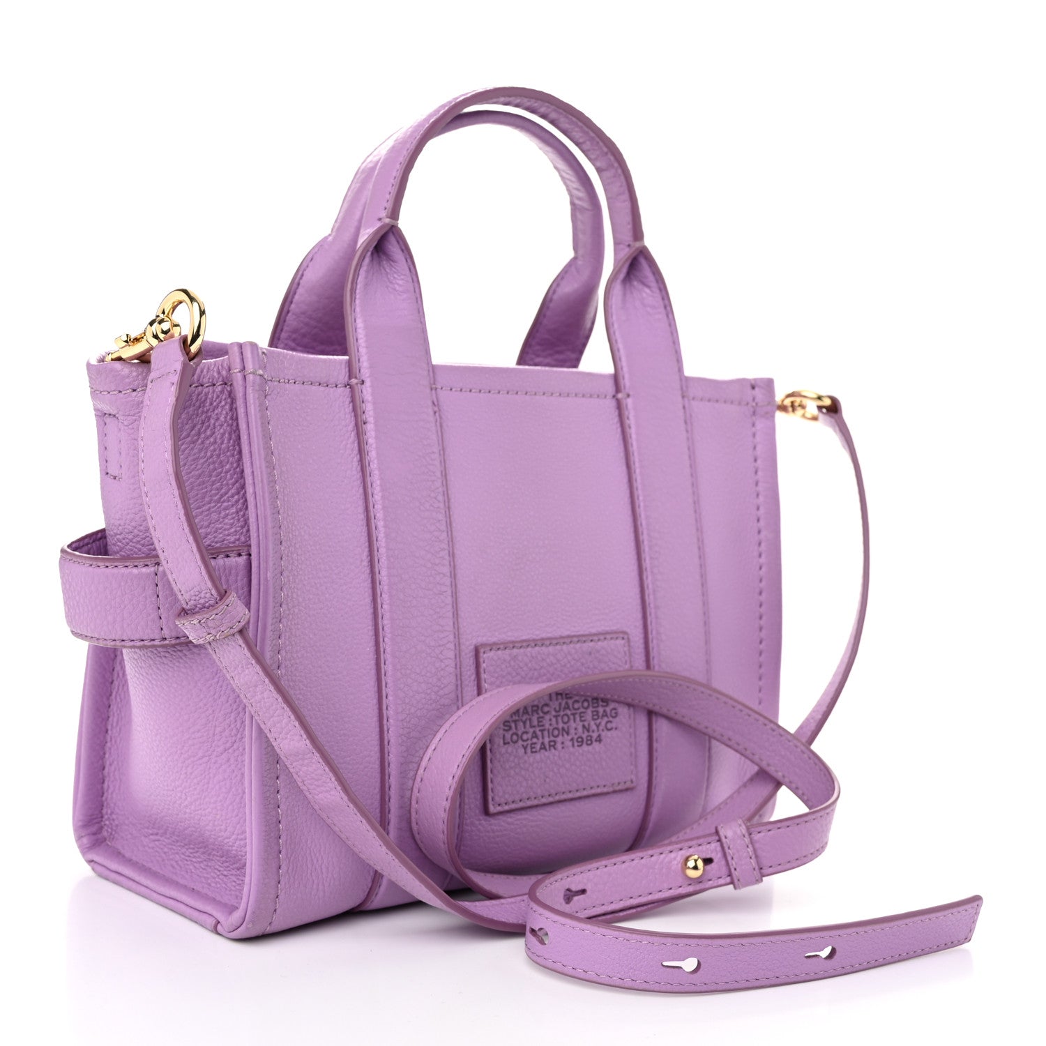 Marc Jacobs Grained Calfskin Mini The Tote Bag Purple 3 of 11