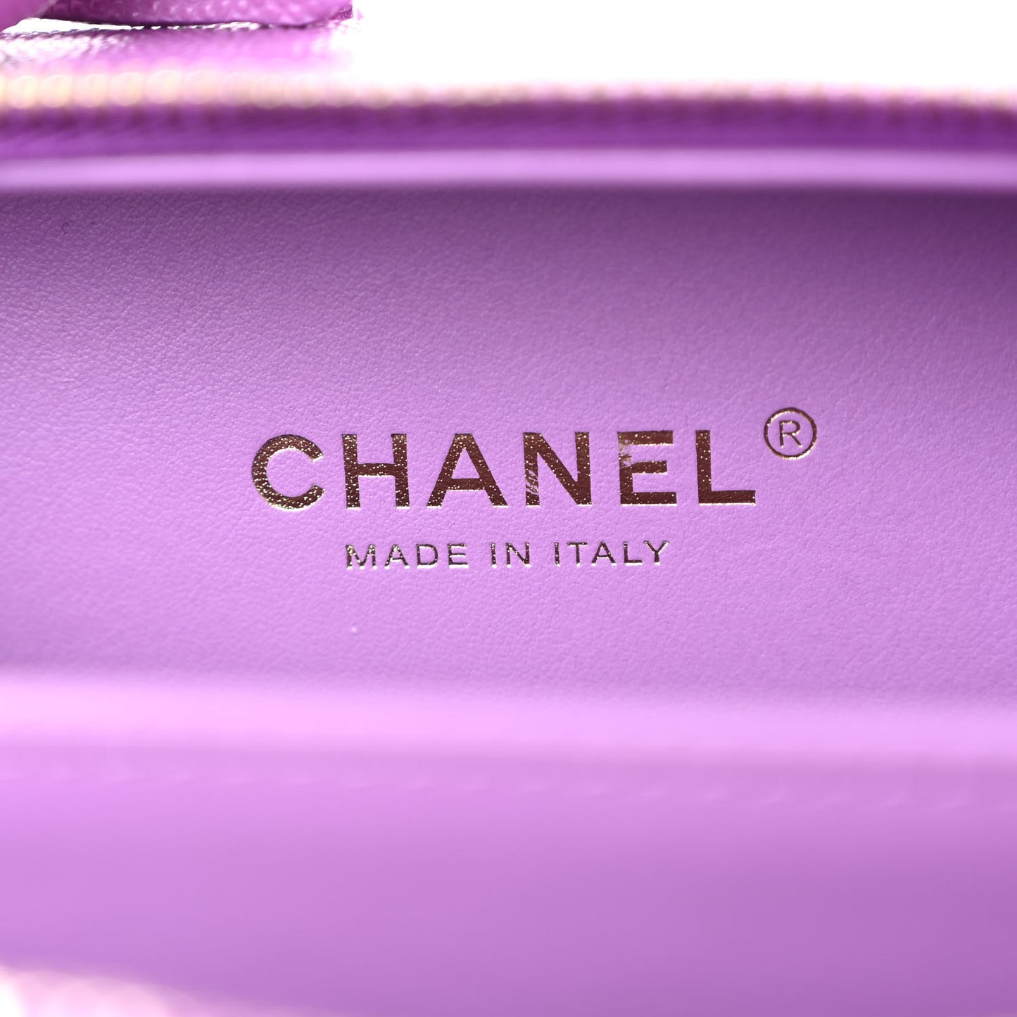 Caviar Quilted Small CC Filigree Vanity Case Purple