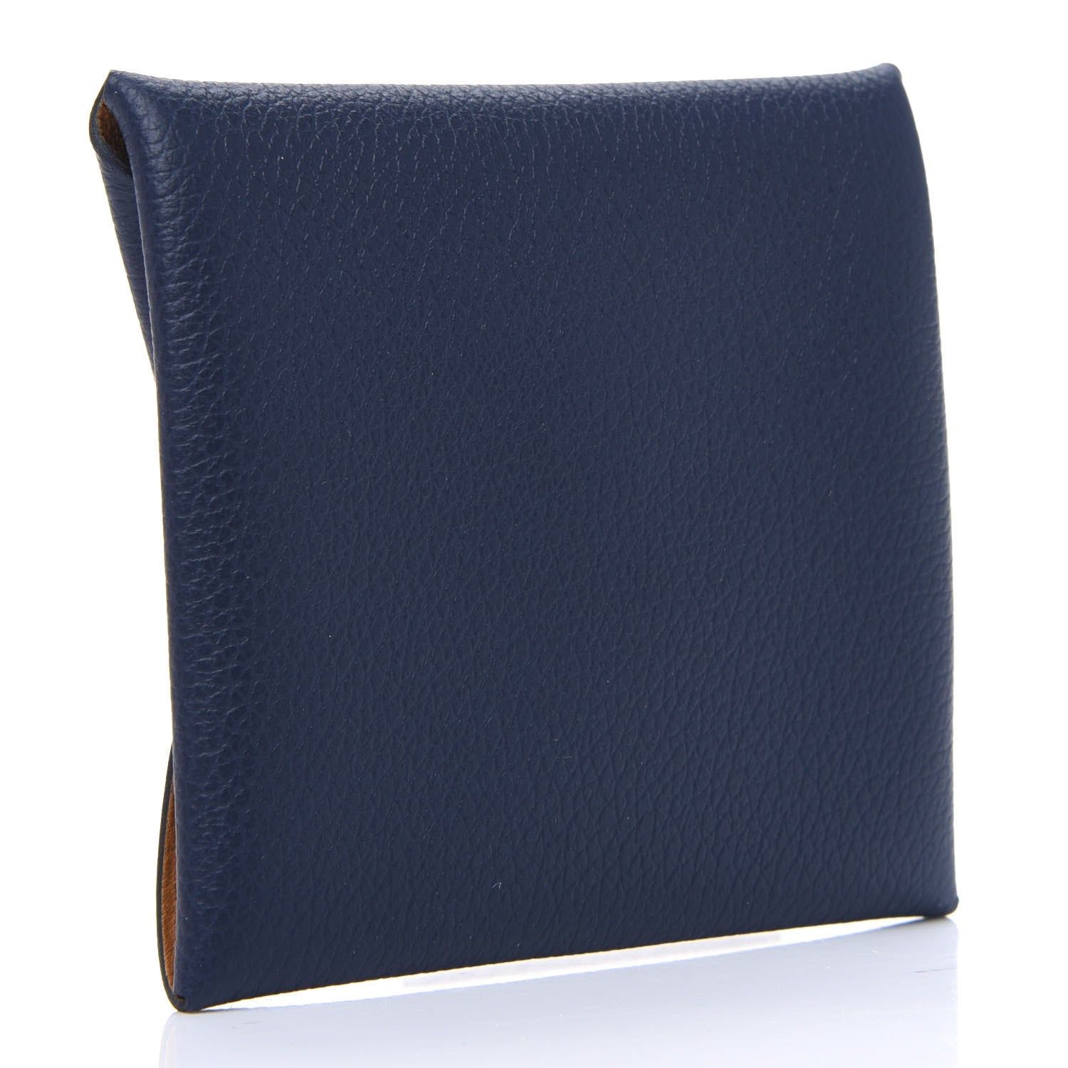 Hermes Evercolor Bastia Verso Coin Purse Bleu Nuit Caramel 2 of 5