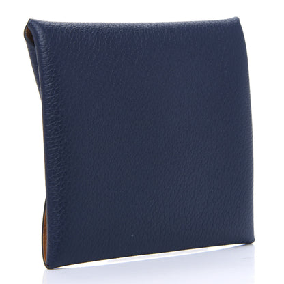 Hermes Evercolor Bastia Verso Coin Purse Bleu Nuit Caramel 2 of 5