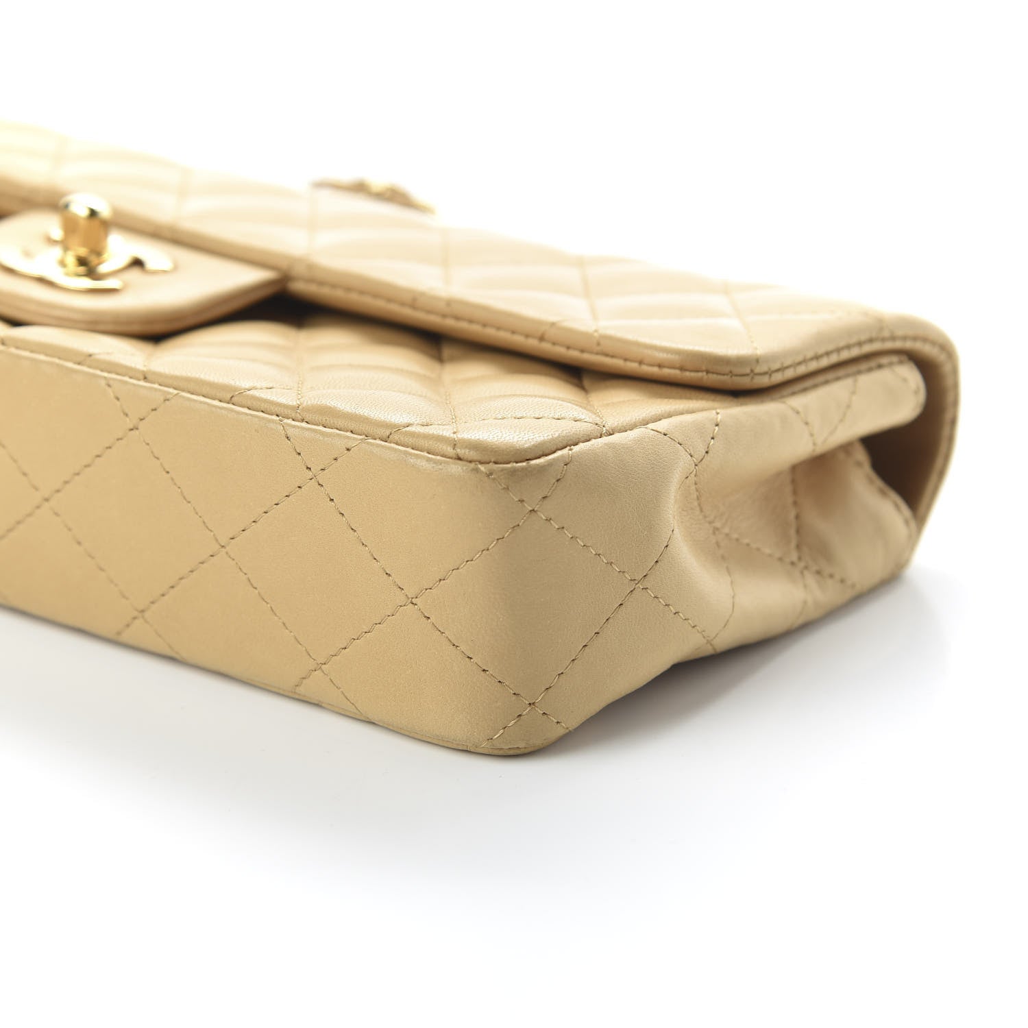 Chanel Lambskin Quilted East West Flap Beige 7 of 11
