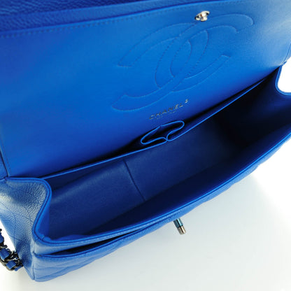 Chanel Caviar Quilted Jumbo Double Flap Blue 5 of 8