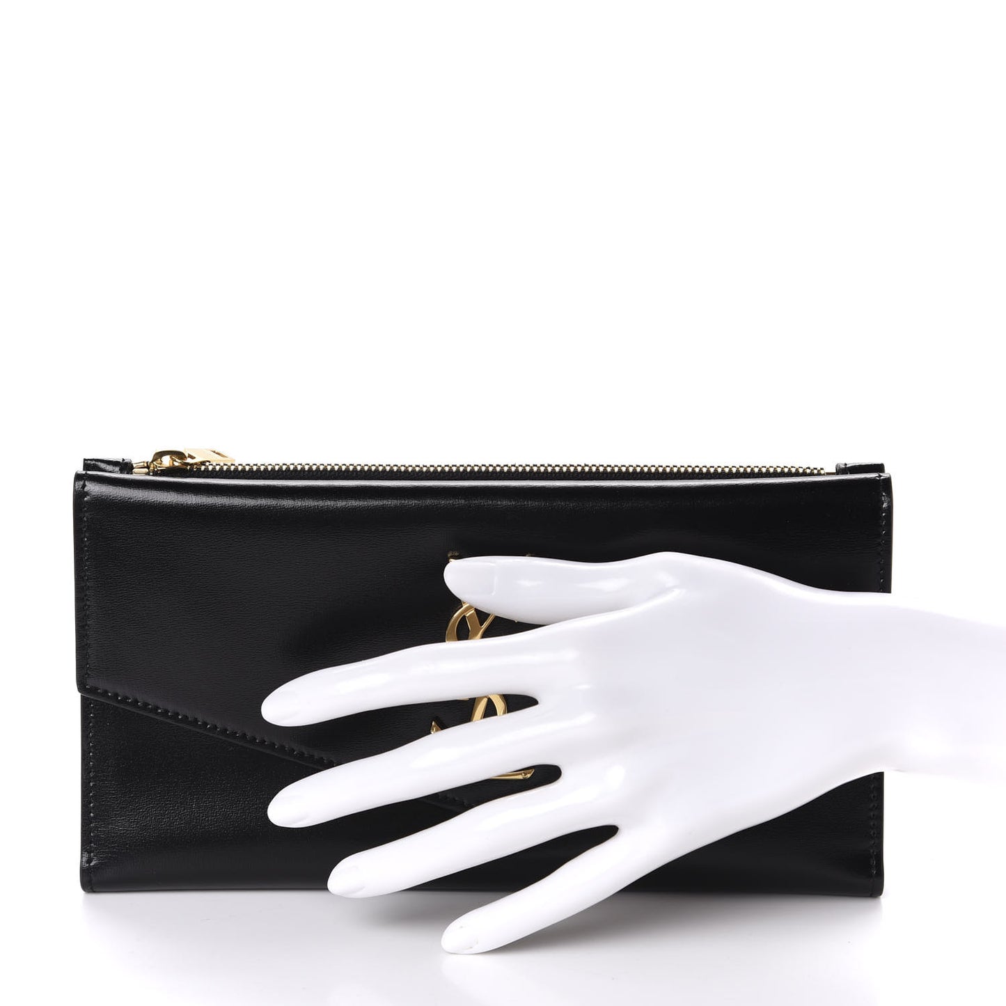 Smooth Shiny Calfskin Monogram Uptown Wallet Black
