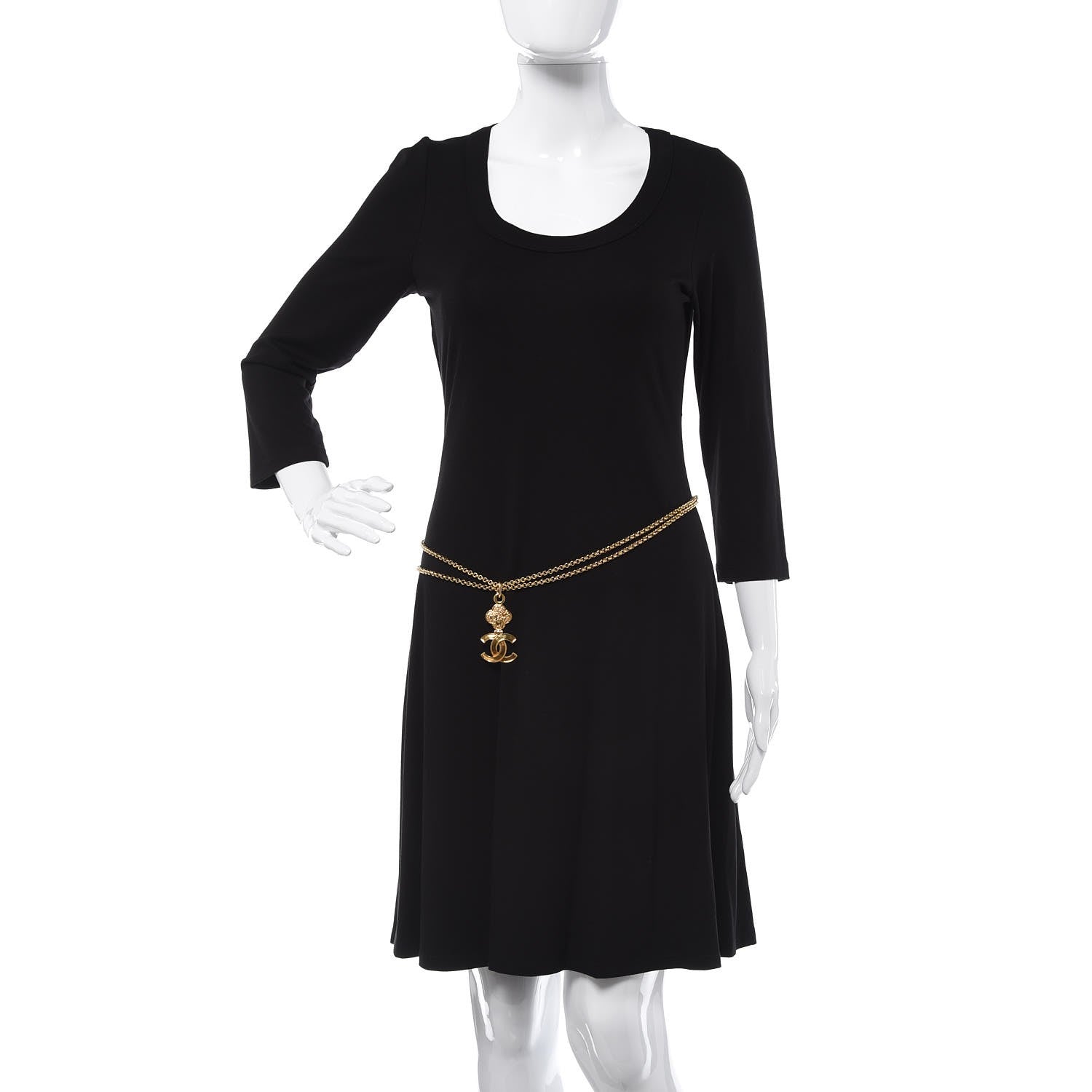 Chanel Metal CC Double Chain Necklace Gold 2 of 6