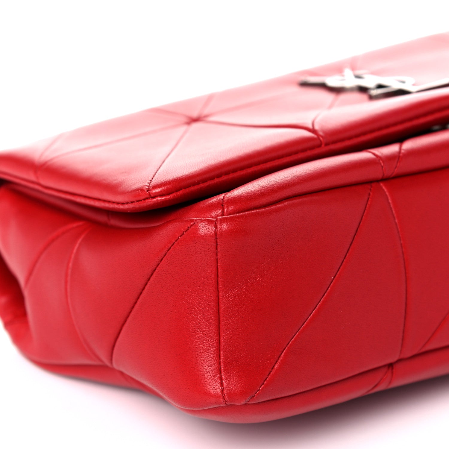 Saint Laurent Lambskin Patchwork Monogram Medium Jamie Red 8 of 13