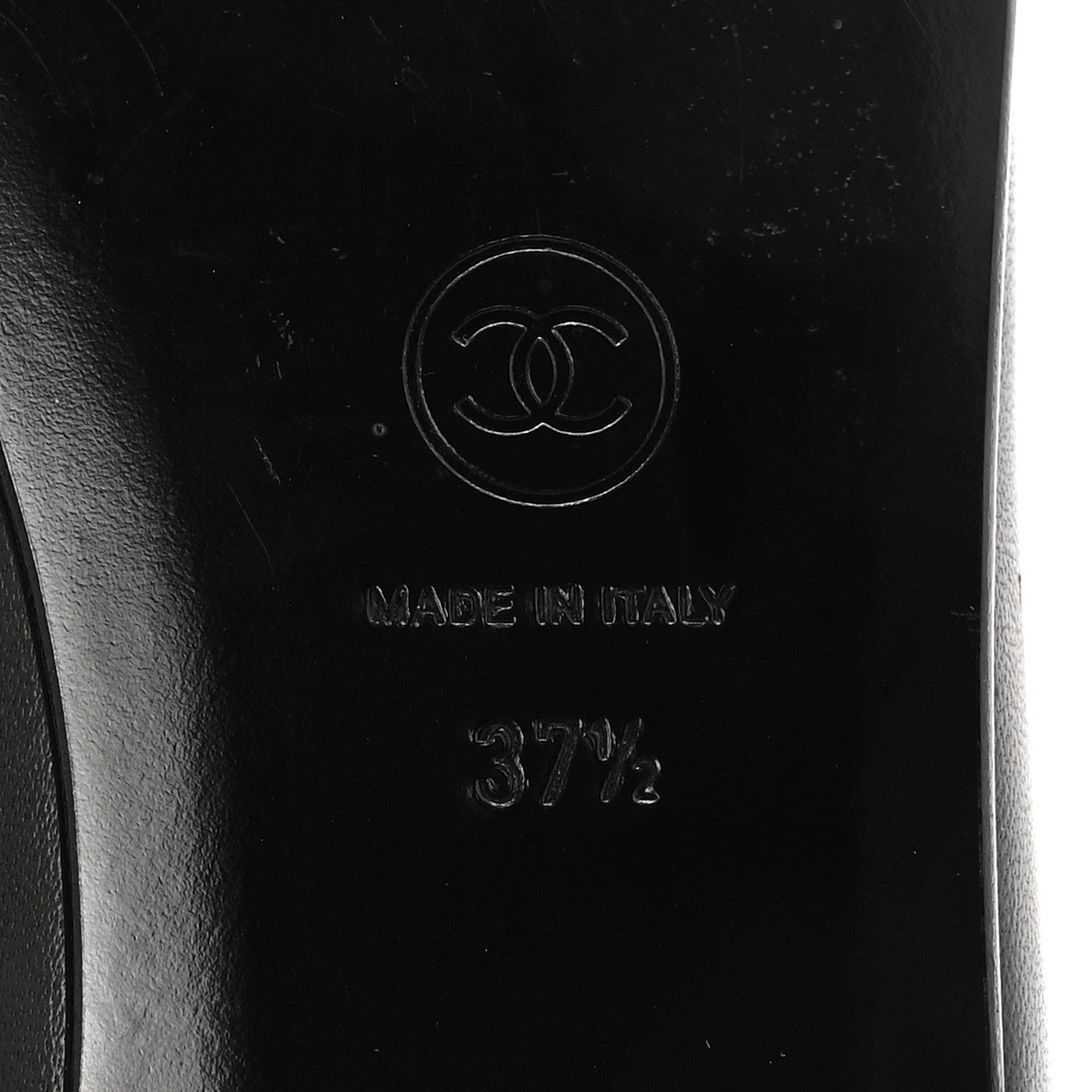 Chanel Lambskin Patent Cap Toe Ballerina Flats 37.5 Black 7 of 10