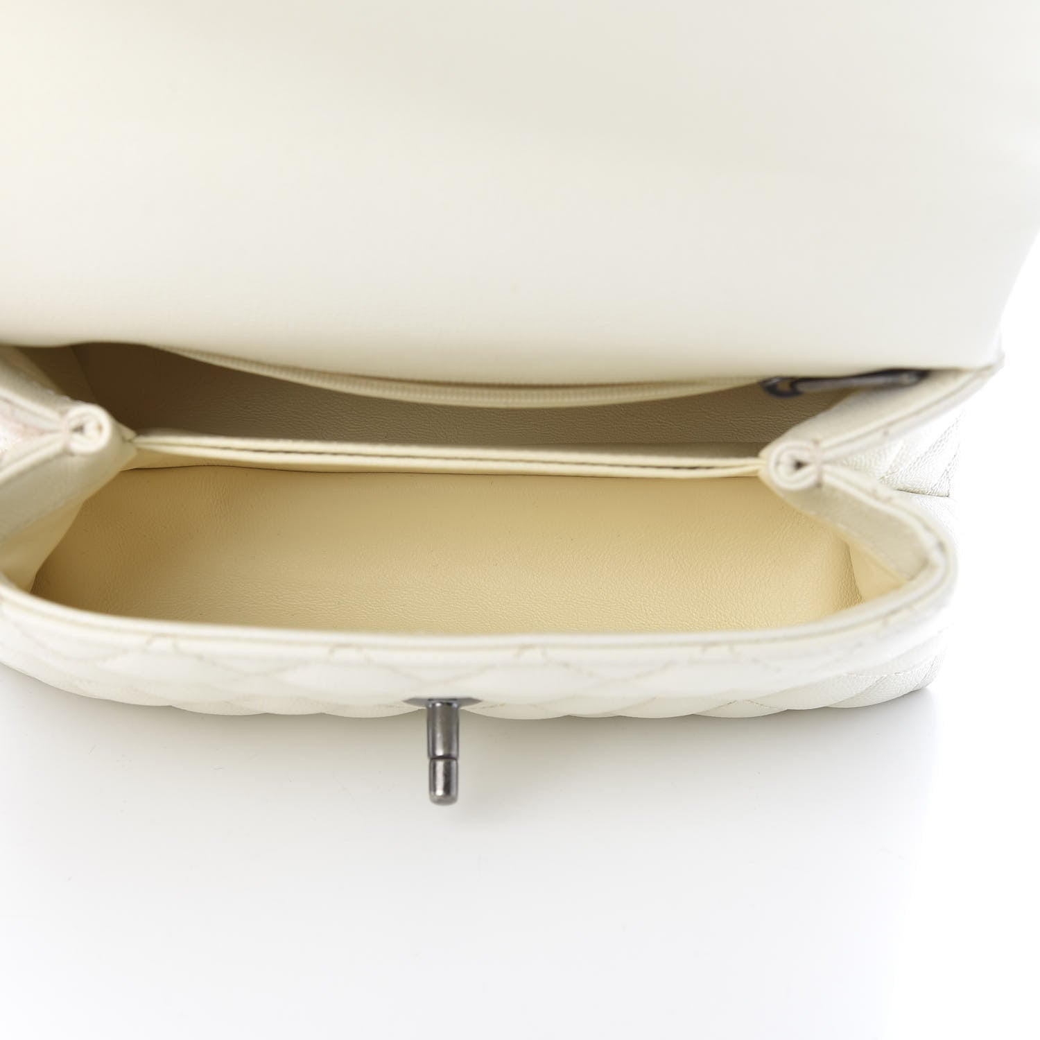 Chanel Caviar Lizard Quilted Mini Coco Handle Flap White 5 of 11