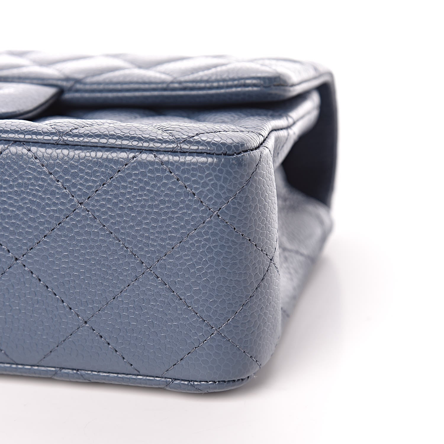 Chanel Caviar Quilted Mini Rectangular Flap Blue 6 of 10