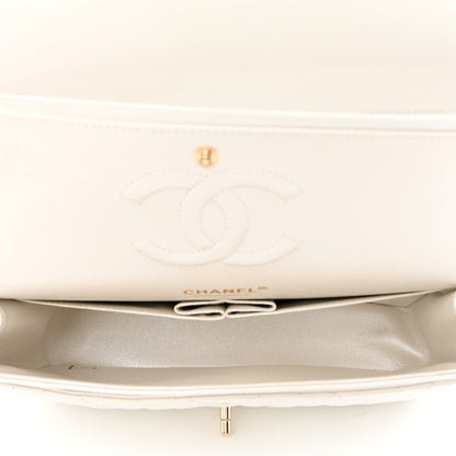 Chanel Iridescent Calfskin Quilted Medium Double Flap White 5 of 13