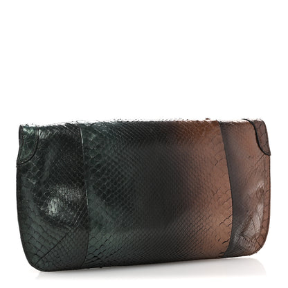 Jimmy Choo Metallic Snakeskin Lambskin Clutch Black Multicolor 3 of 12