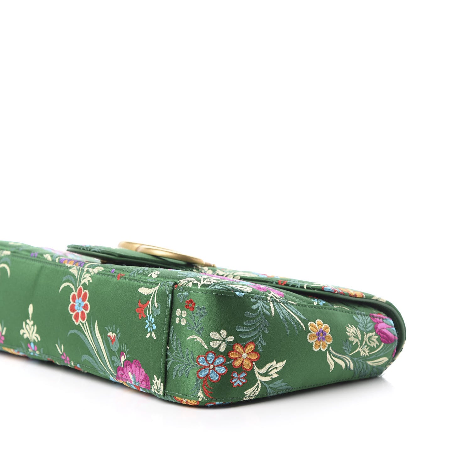 Gucci Jacquard Matelasse Floral Medium GG Marmont Shoulder Bag Green 7 of 13