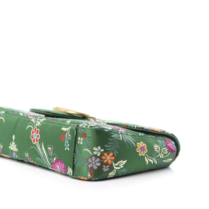 Gucci Jacquard Matelasse Floral Medium GG Marmont Shoulder Bag Green 7 of 13