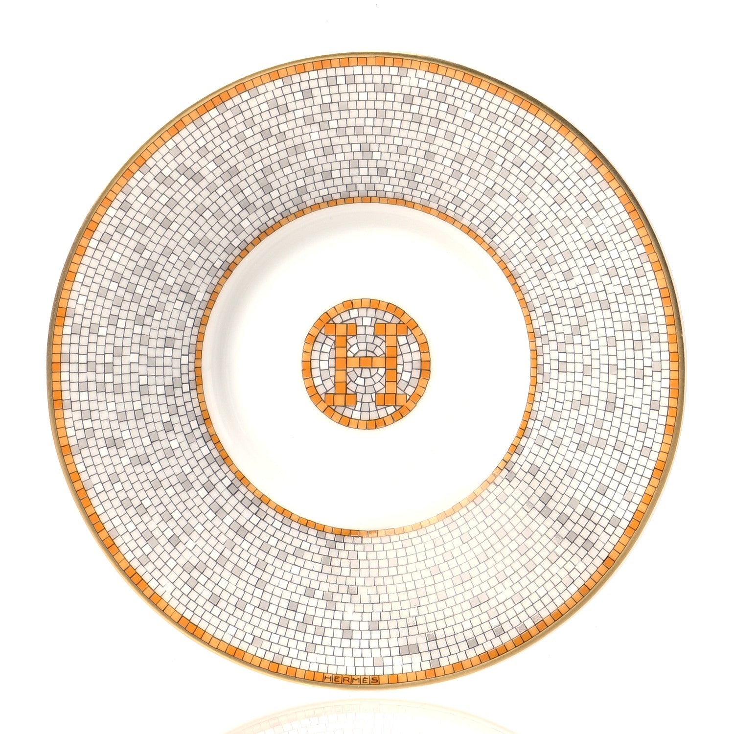Hermes Porcelain Mosaique Au 24 Gold Coffee Cup and Saucer Set of 2 5 of 11