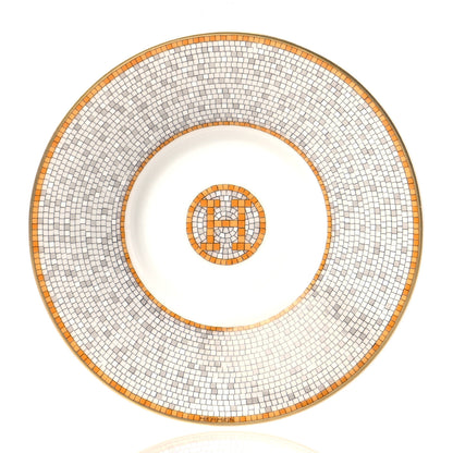 Hermes Porcelain Mosaique Au 24 Gold Coffee Cup and Saucer Set of 2 5 of 11