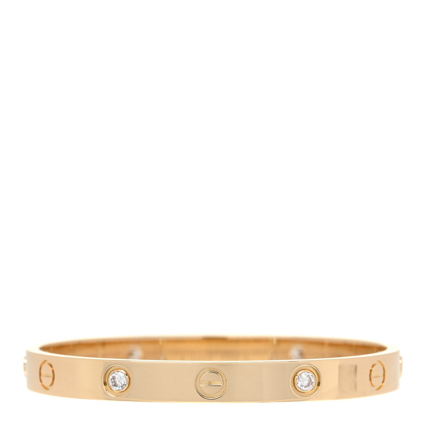 18K Yellow Gold 4 Diamond LOVE Bracelet 16
