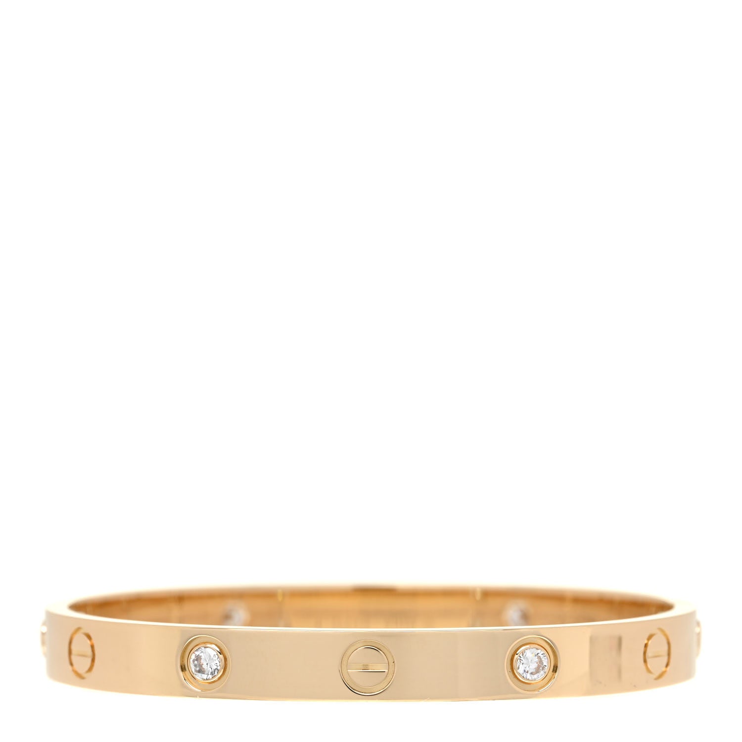 Cartier 18K Yellow Gold 4 Diamond LOVE Bracelet 16 2 of 3