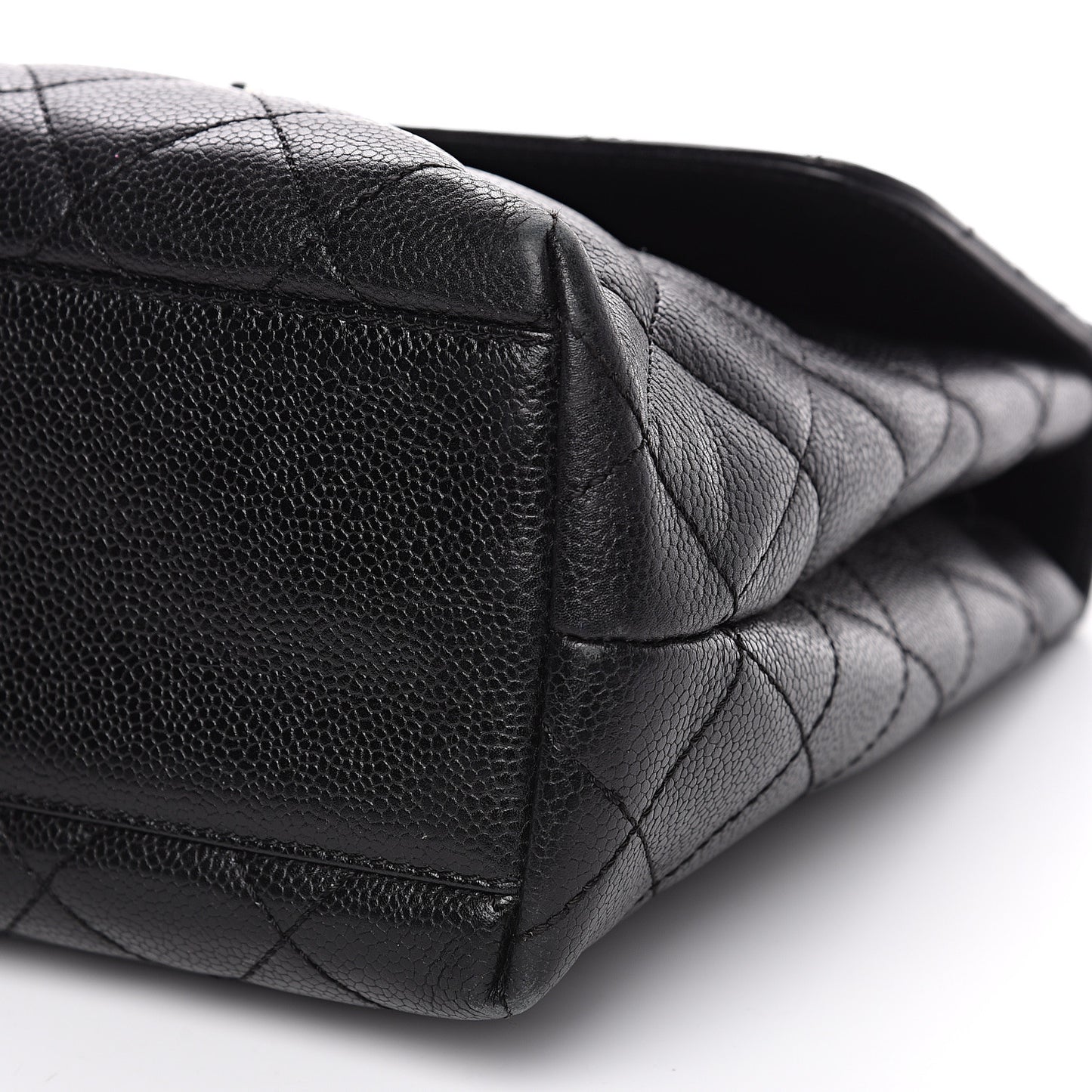 Caviar Quilted Jumbo Kelly Flap Black