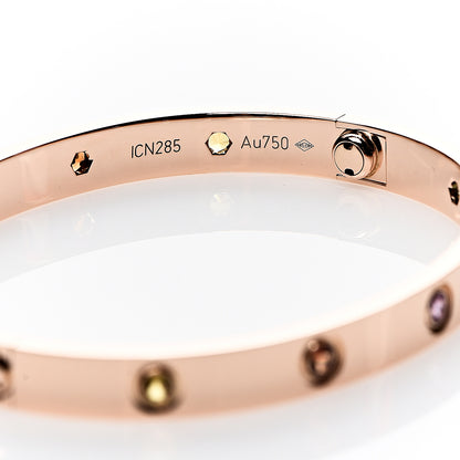 Cartier 18K Pink Gold Sapphire Garnet Amethyst LOVE Bracelet 17 5 of 7