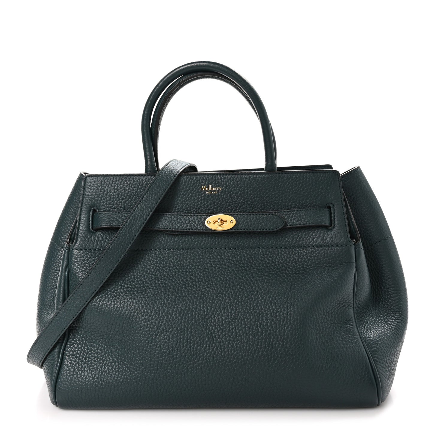 Heavy Grain Belted Bayswater Tote Mulberry Green
