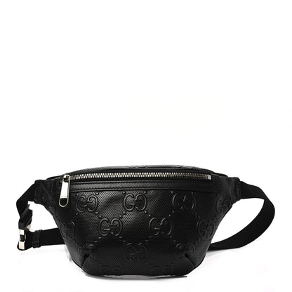 Gucci Calfskin GG Tennis Embossed Belt Bag Black 1 of 7