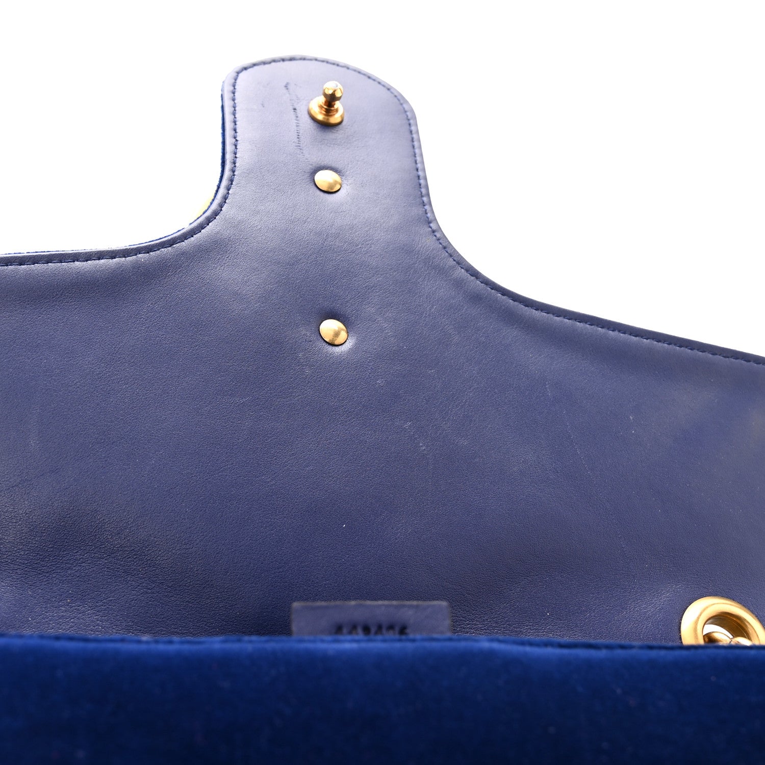 Gucci Velvet Matelasse Mini GG Marmont Shoulder Bag Cobalt Blue 13 of 14