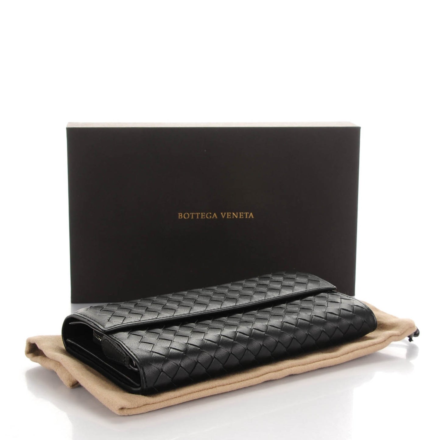 Nappa Intrecciato Continental Wallet Black