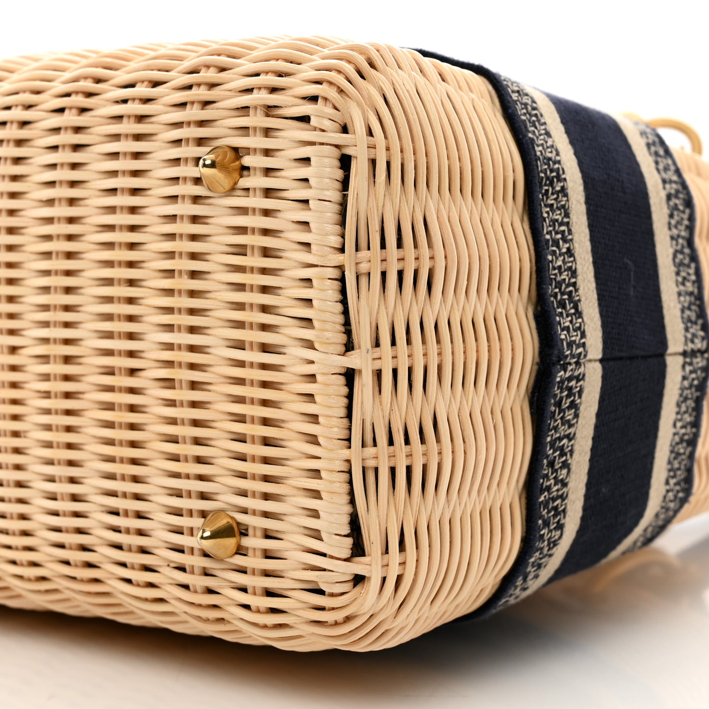 Wicker Oblique Medium Lady Dior Bag Blue