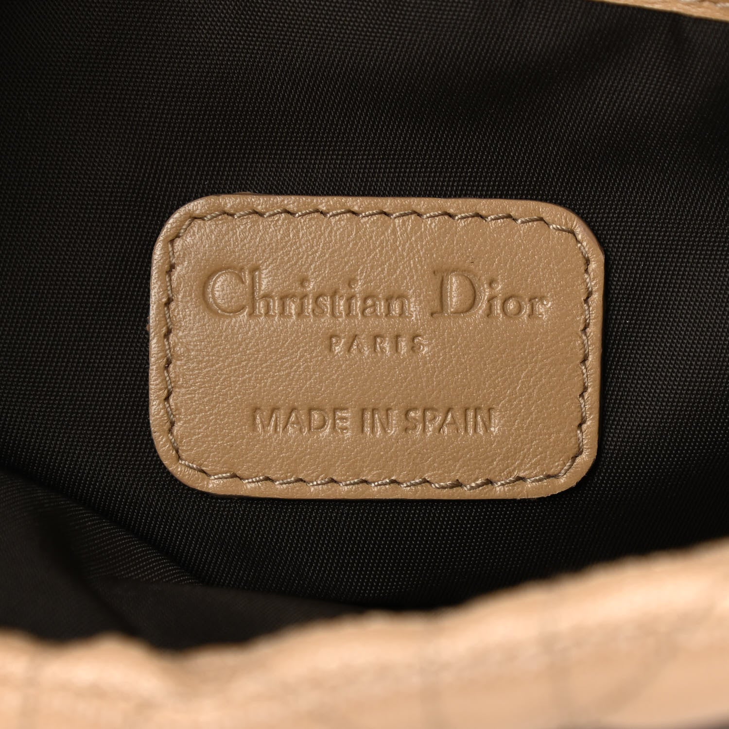 Christian Dior Coated Canvas Cannage Panarea Pouch Beige 6 of 7