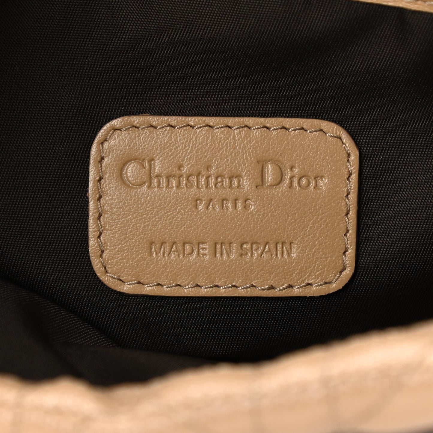 Coated Canvas Cannage Panarea Pouch Beige
