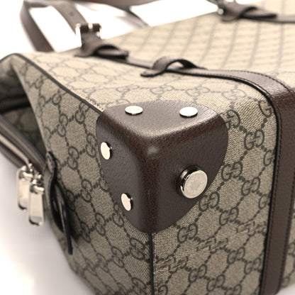 Gucci GG Supreme Monogram Textured Dollar Calfskin Medium Detail Tote Beige Ebony New Acero 8 of 11