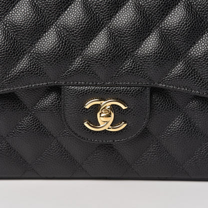 Chanel Caviar Quilted Jumbo Double Flap Black 8 of 10