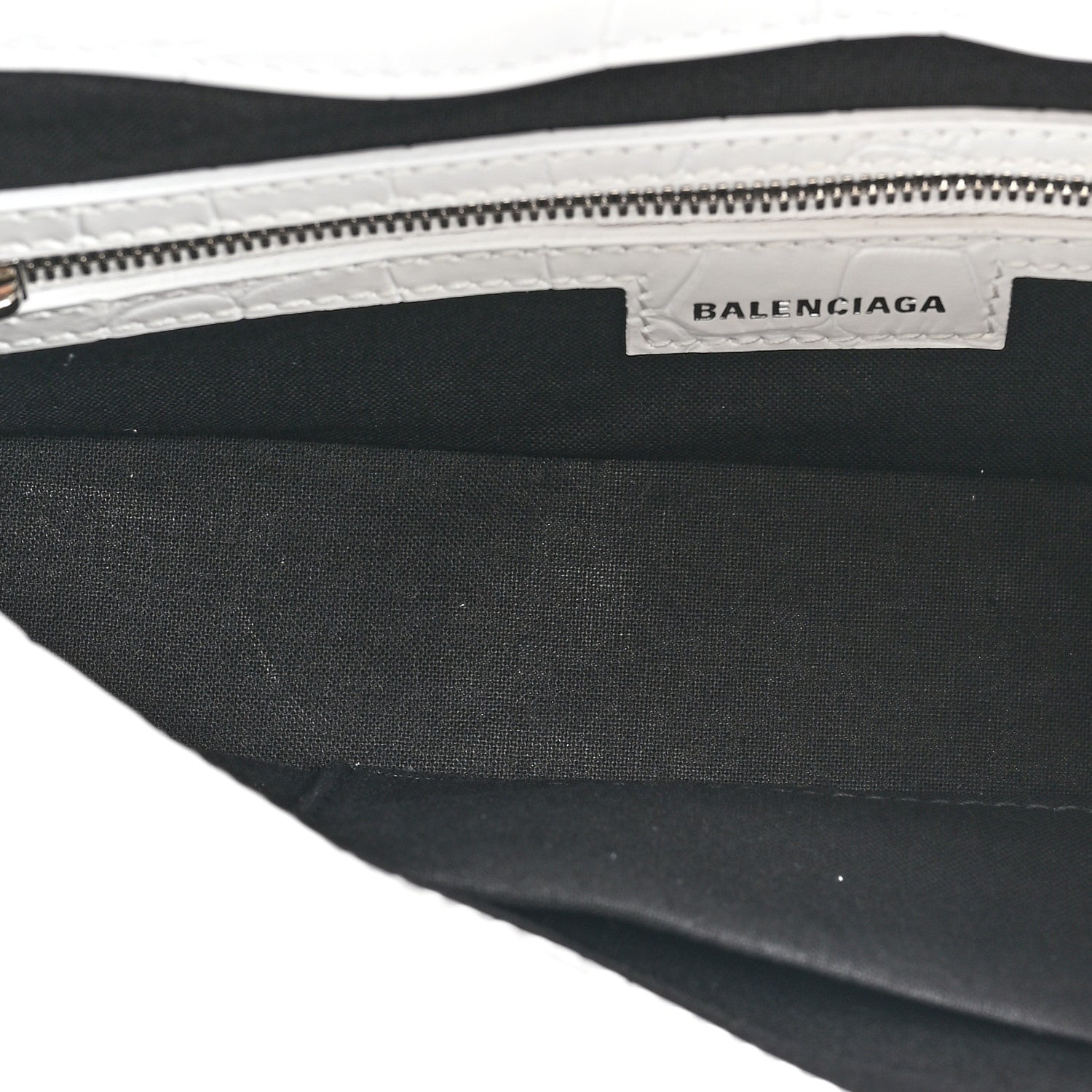 Balenciaga Calfskin Crocodile Embossed Small Lindsay Shoulder Bag Optic White 5 of 11