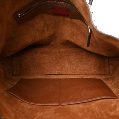 Valentino Garavani Grained Calfskin Rockstud Shoulder Tote Bright Cognac 5 of 9