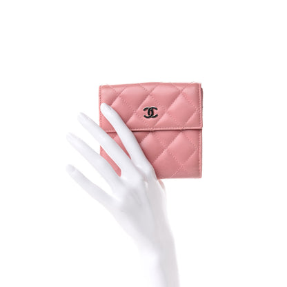 Chanel Lambskin Quilted Compact French Flap Wallet Pink 2 of 8