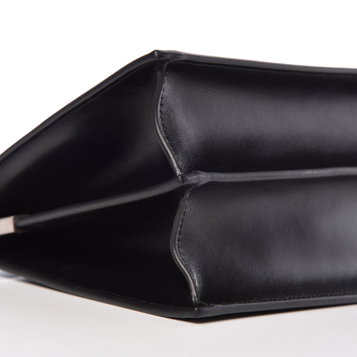 Smooth Calfskin Catherine Heart Studded Satchel Black