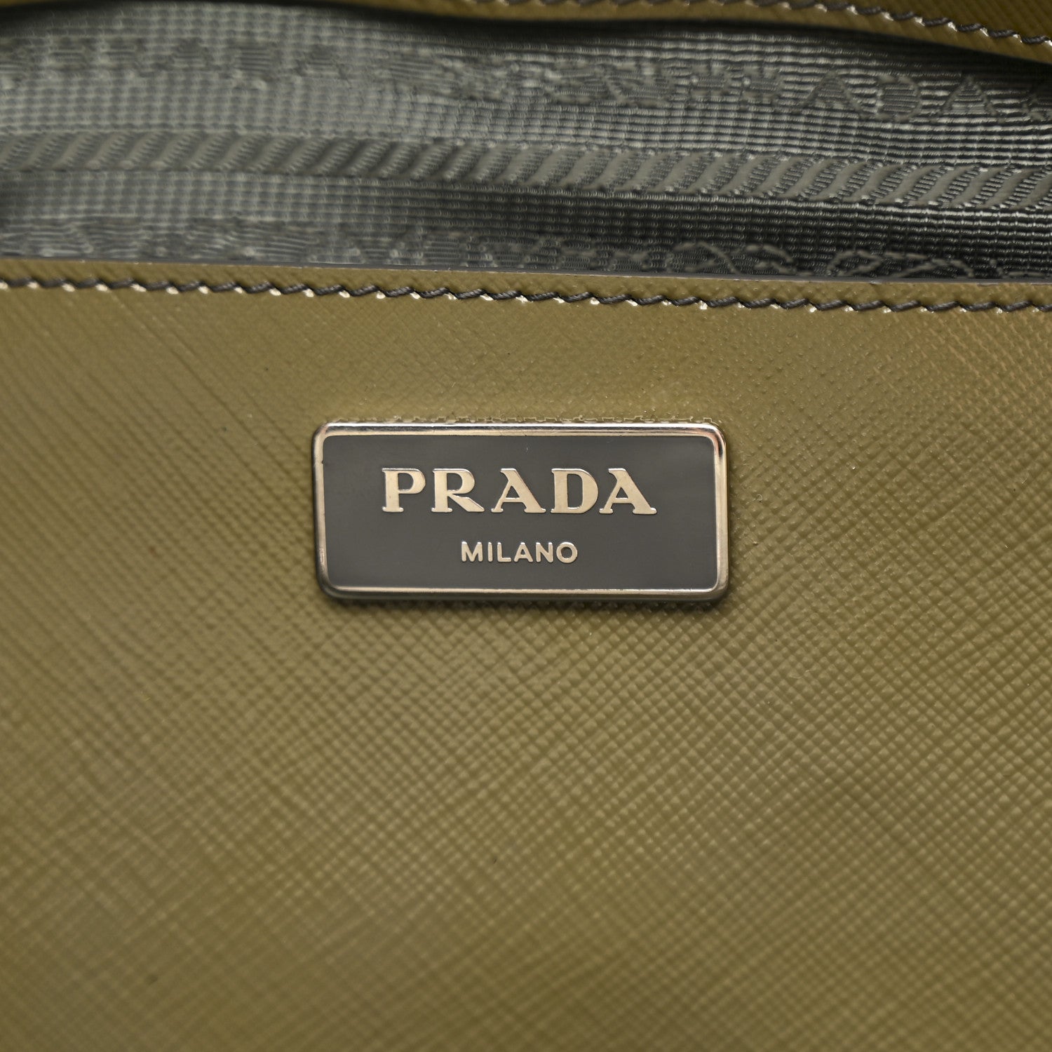 Prada Saffiano Vernice Shopping Tote Militare 6 of 21