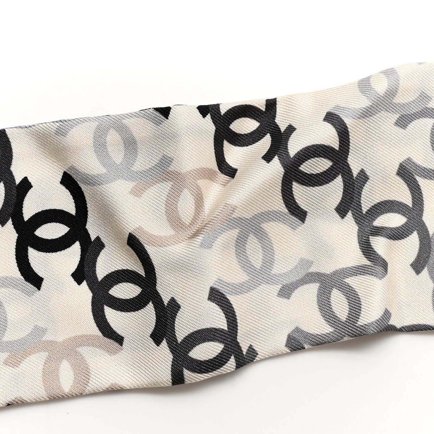 Silk CC Slim Bandeau Scarf Ecru Multicolor