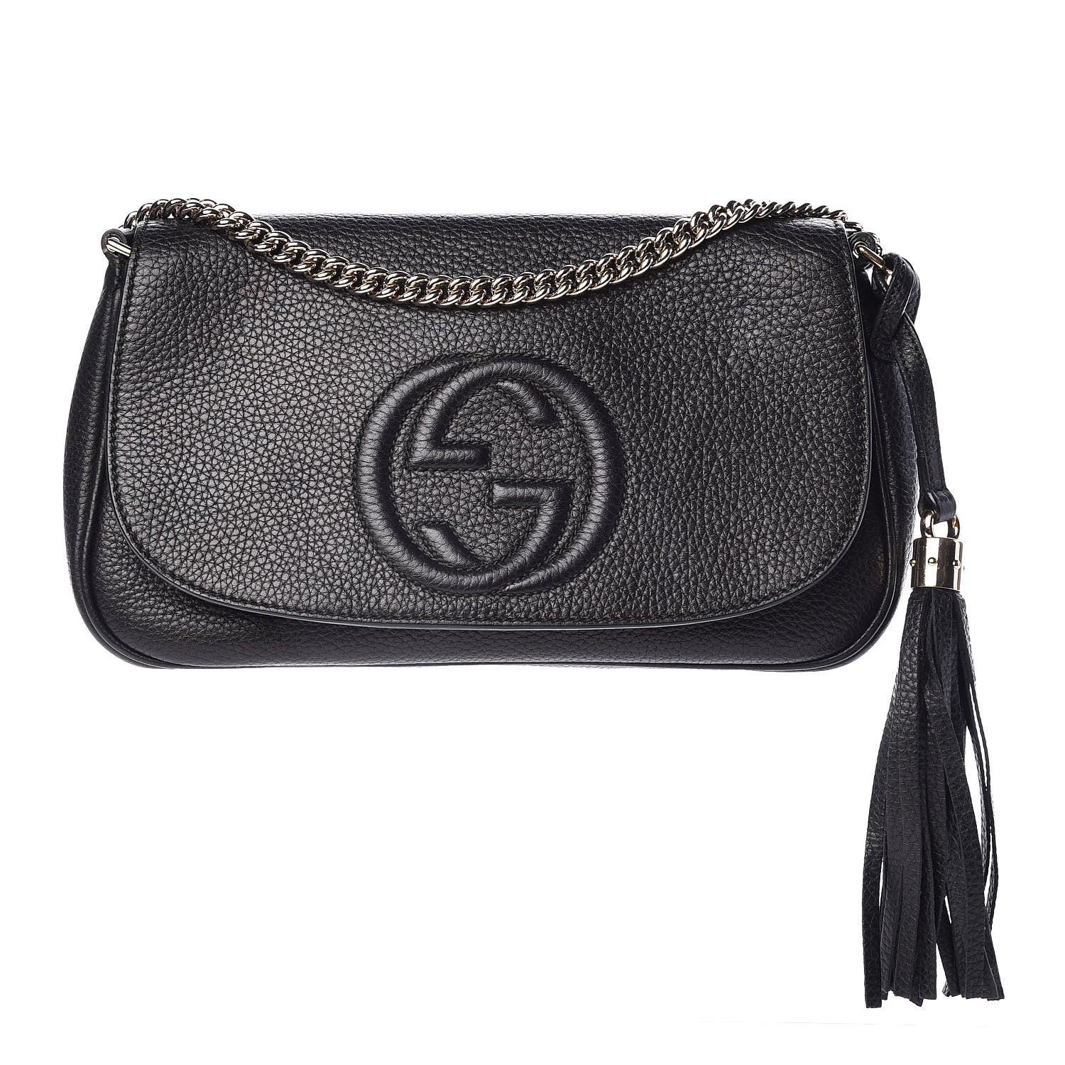 Gucci Pebbled Calfskin Medium Soho Flap Crossbody Black 1 of 10