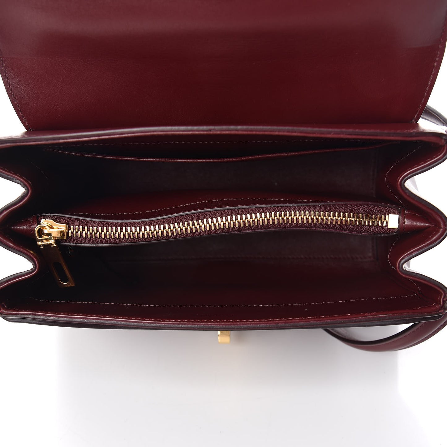Satinated Calfskin Small 16 Top Handle Bag Light Burgundy