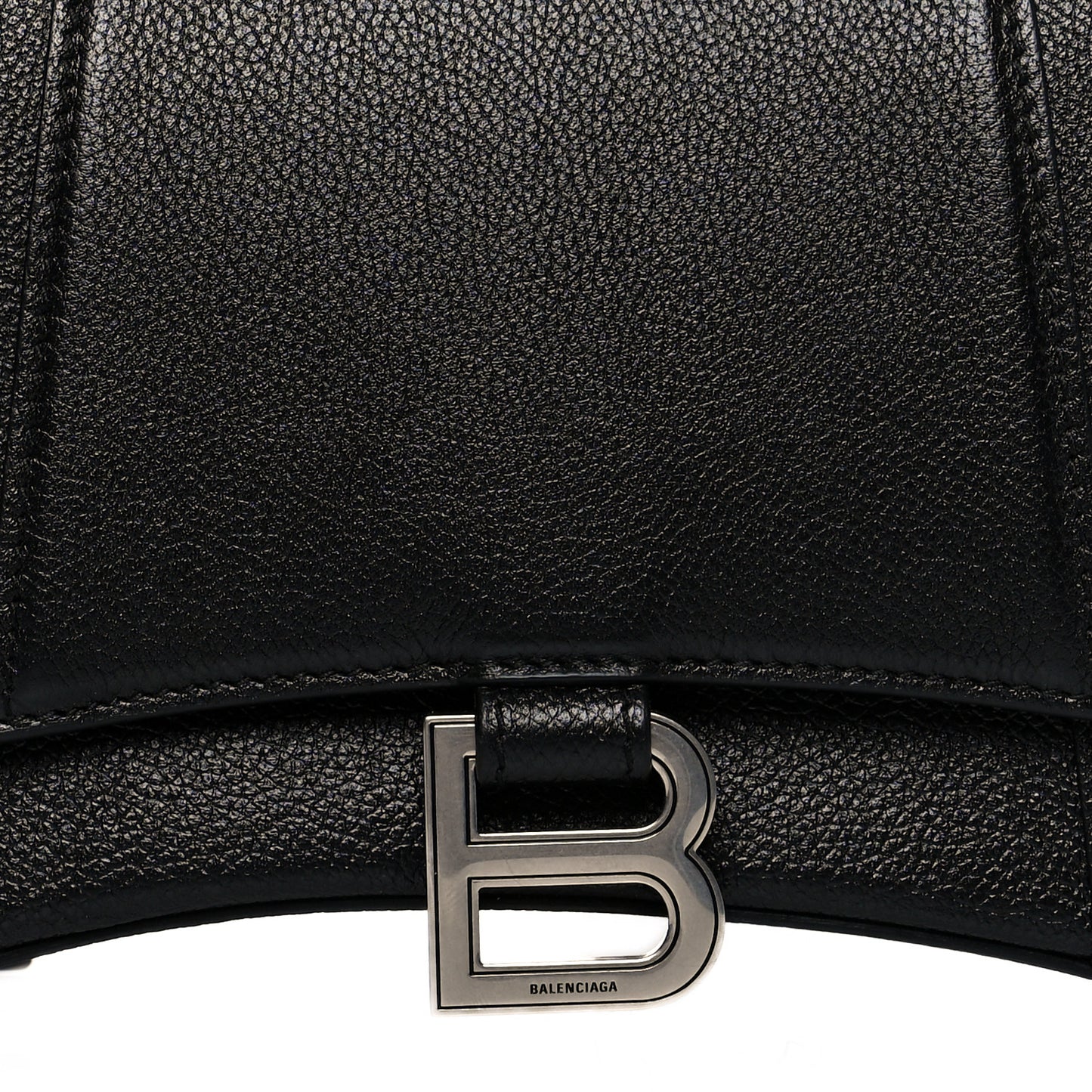 Grained Calfskin Small Hourglass Sling Shoulder Bag Black