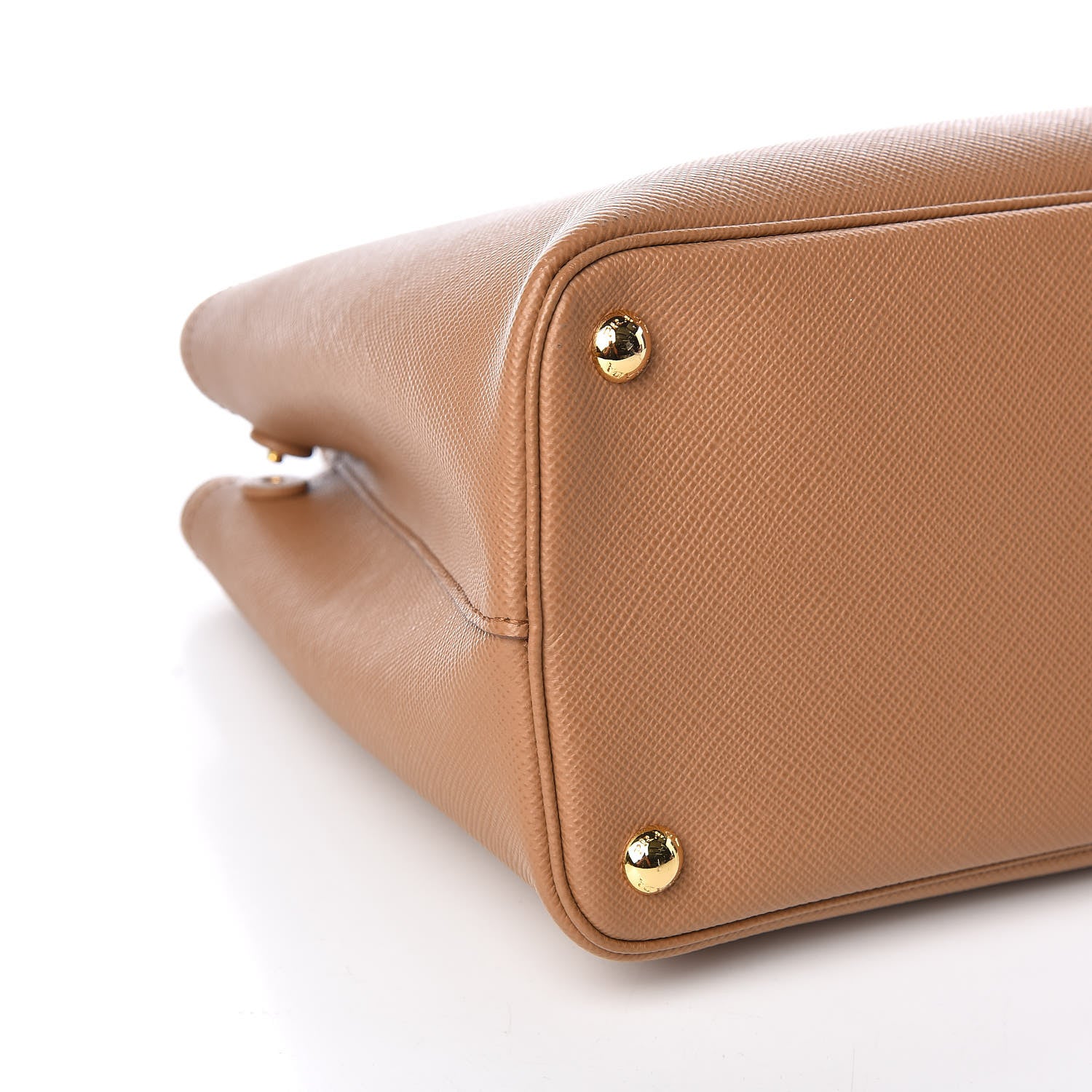 Prada Saffiano Cuir Medium Double Bag Caramel Fuoco 7 of 8