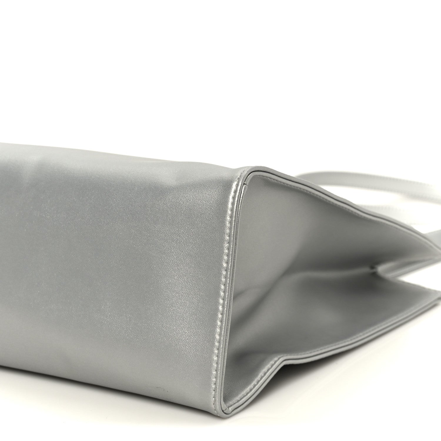 Telfar Metallic Vegan Leather Medium Shopping Bag Silver 10 of 10