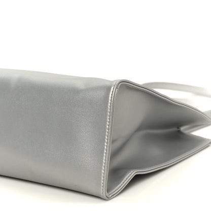 Telfar Metallic Vegan Leather Medium Shopping Bag Silver 10 of 10