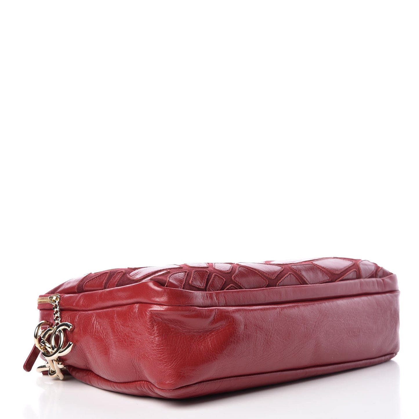 Lambskin Jersey Scales Camera Case Bordeaux