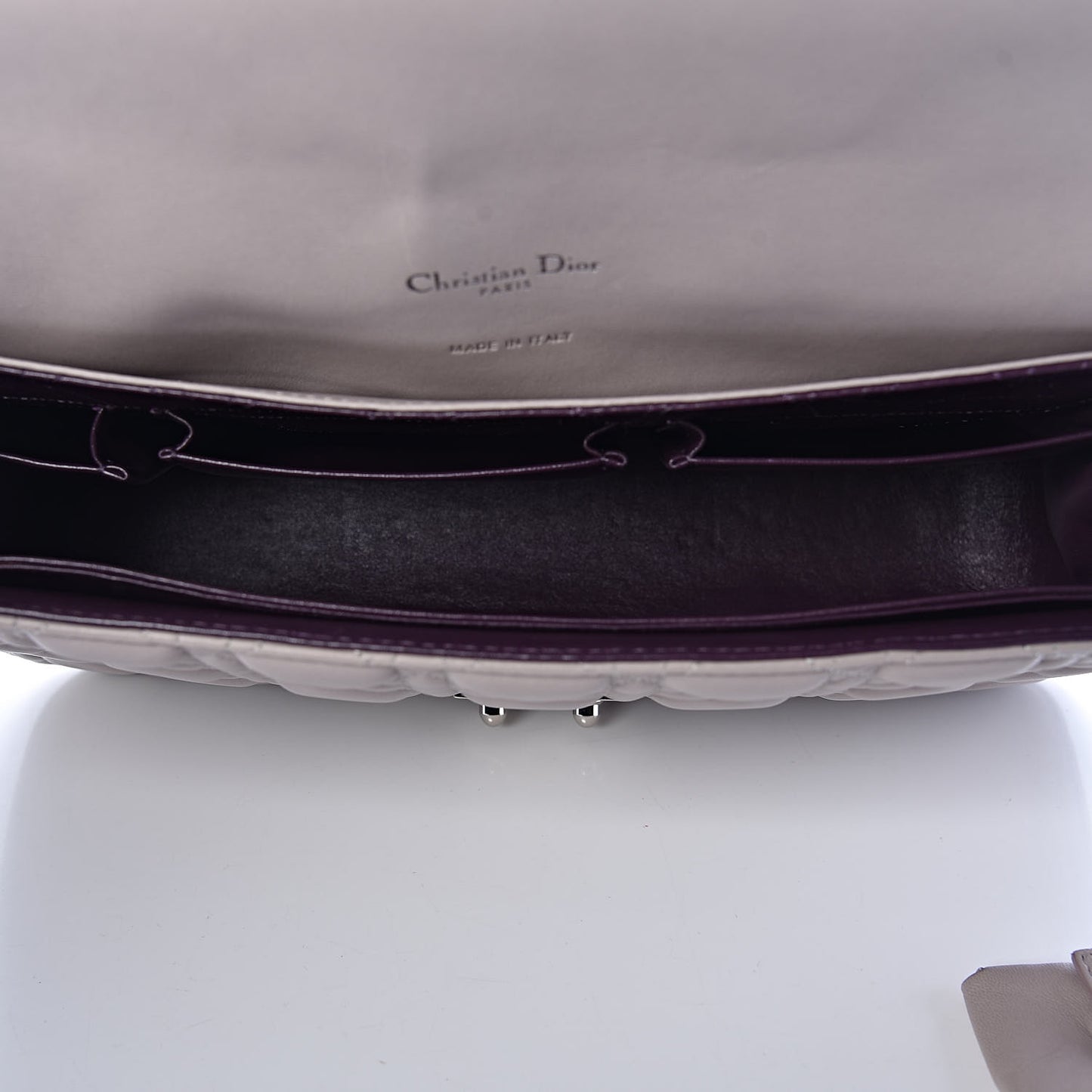 Lambskin Cannage Large Miss Dior Flap Grey