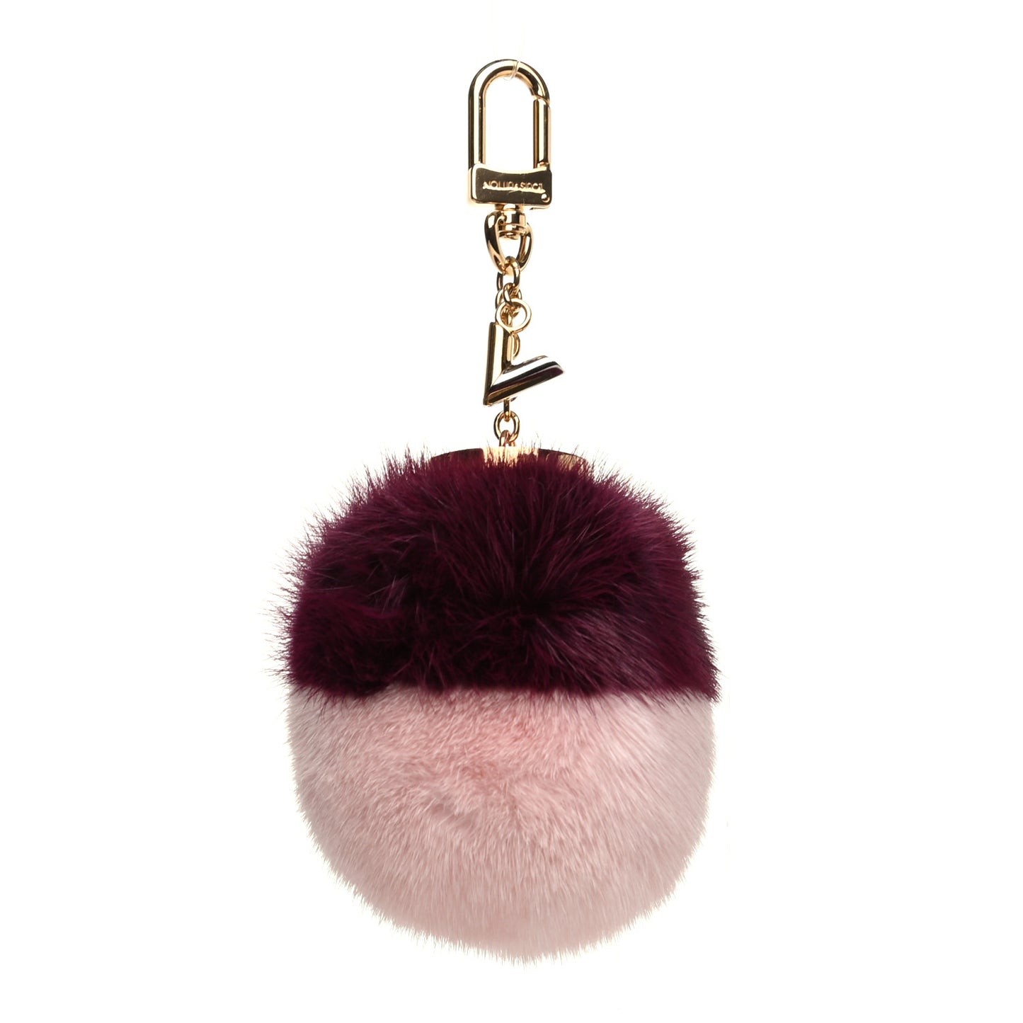 Mink Fur Bubble Duo Bag Charm Violet Pink