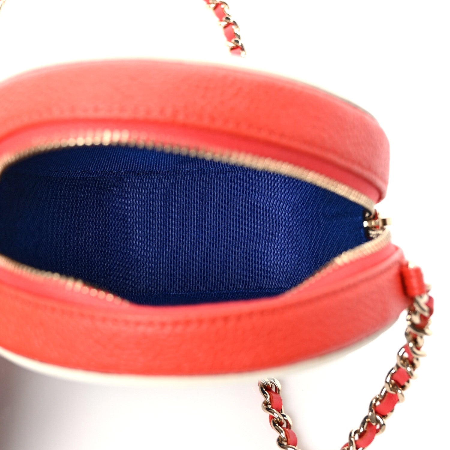 Chanel Caviar Quilted Round Filigree Crossbody Blue White Red 5 of 9