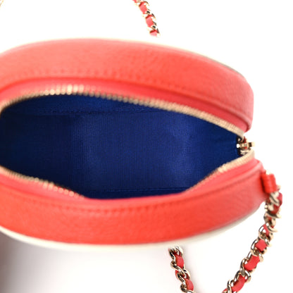 Chanel Caviar Quilted Round Filigree Crossbody Blue White Red 5 of 9