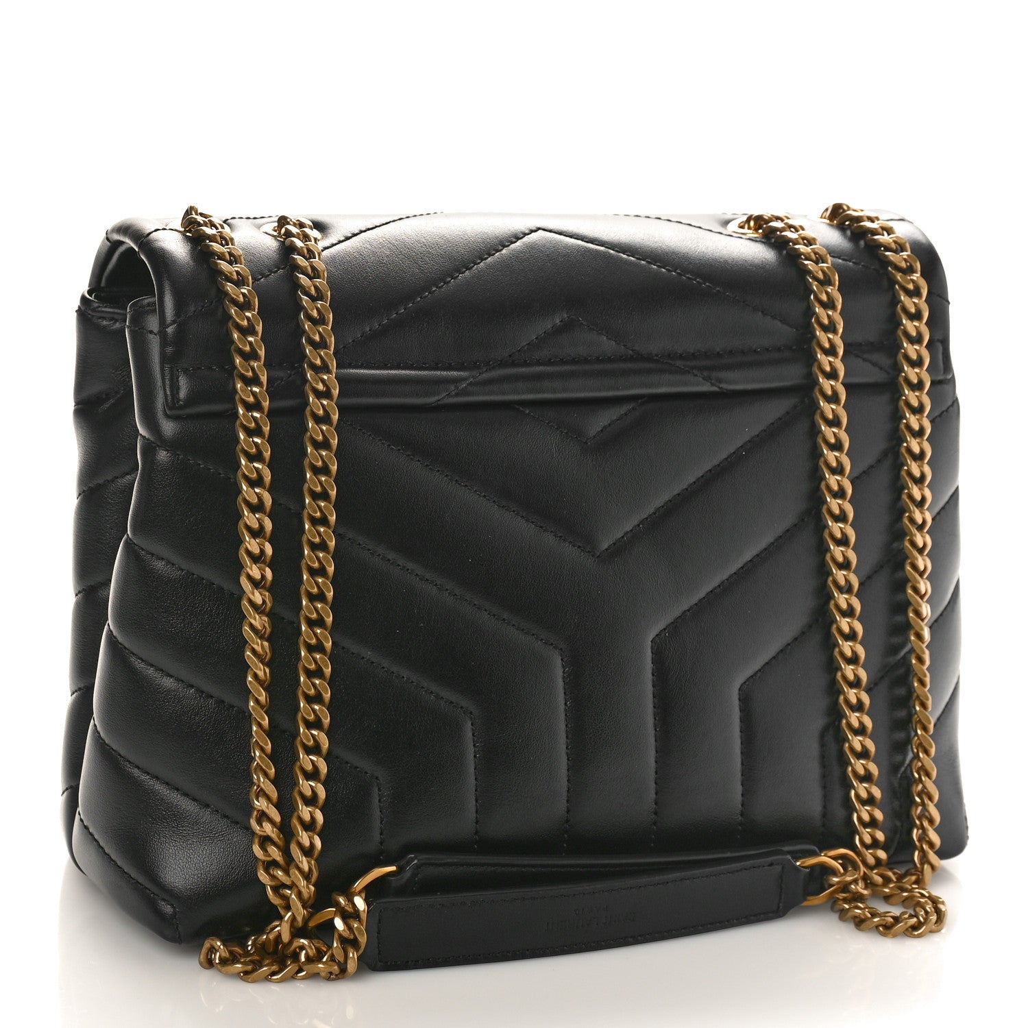Saint Laurent Calfskin Y Quilted Monogram Small Loulou Chain Satchel Black 3 of 11