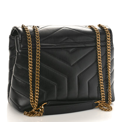 Saint Laurent Calfskin Y Quilted Monogram Small Loulou Chain Satchel Black 3 of 11